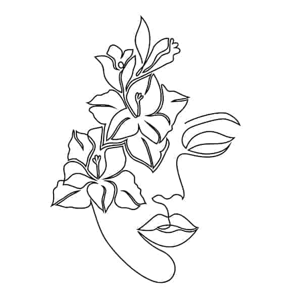 One Line Drawing of a Woman’s Face