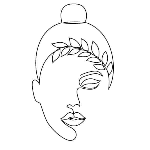 One Line Drawing Half Face of a Woman