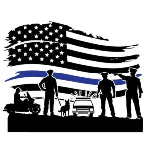 Police Lives Matter and USA Flag