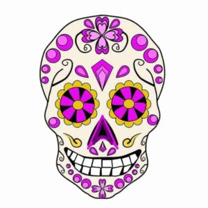 Mexican Day of the Dead Purple Skull
