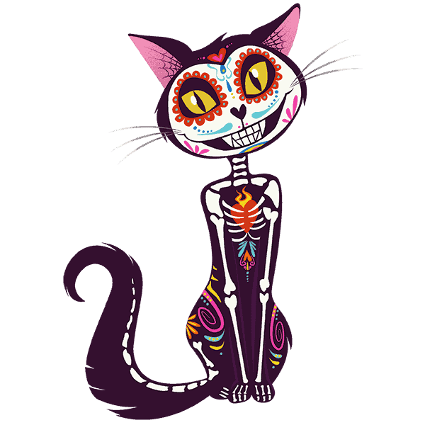 Sugar Cat Day of the Dead - Fweaky.com