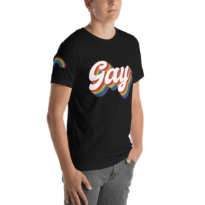 LGBTQ RETRO Gay Pride Rainbow T-Shirt