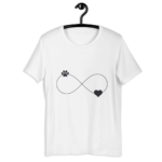 Eternity Symbol Paw Print and Heart T-Shirt