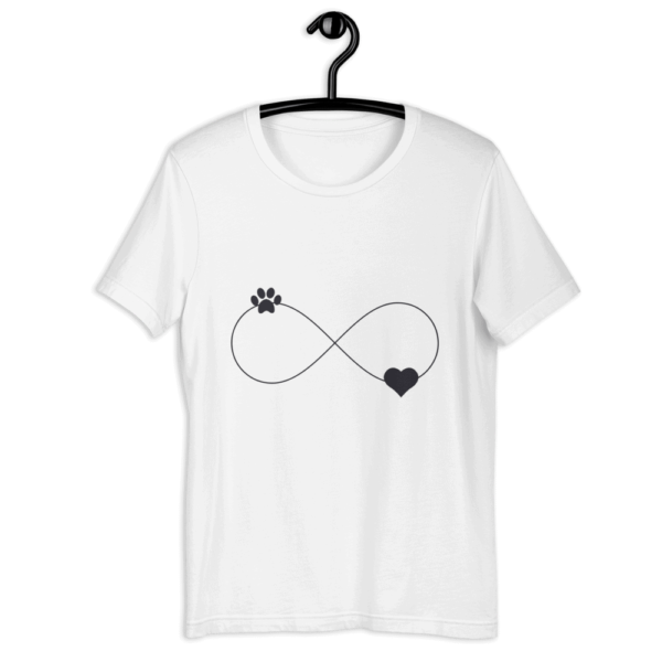 Eternity Symbol Paw Print and Heart T-Shirt